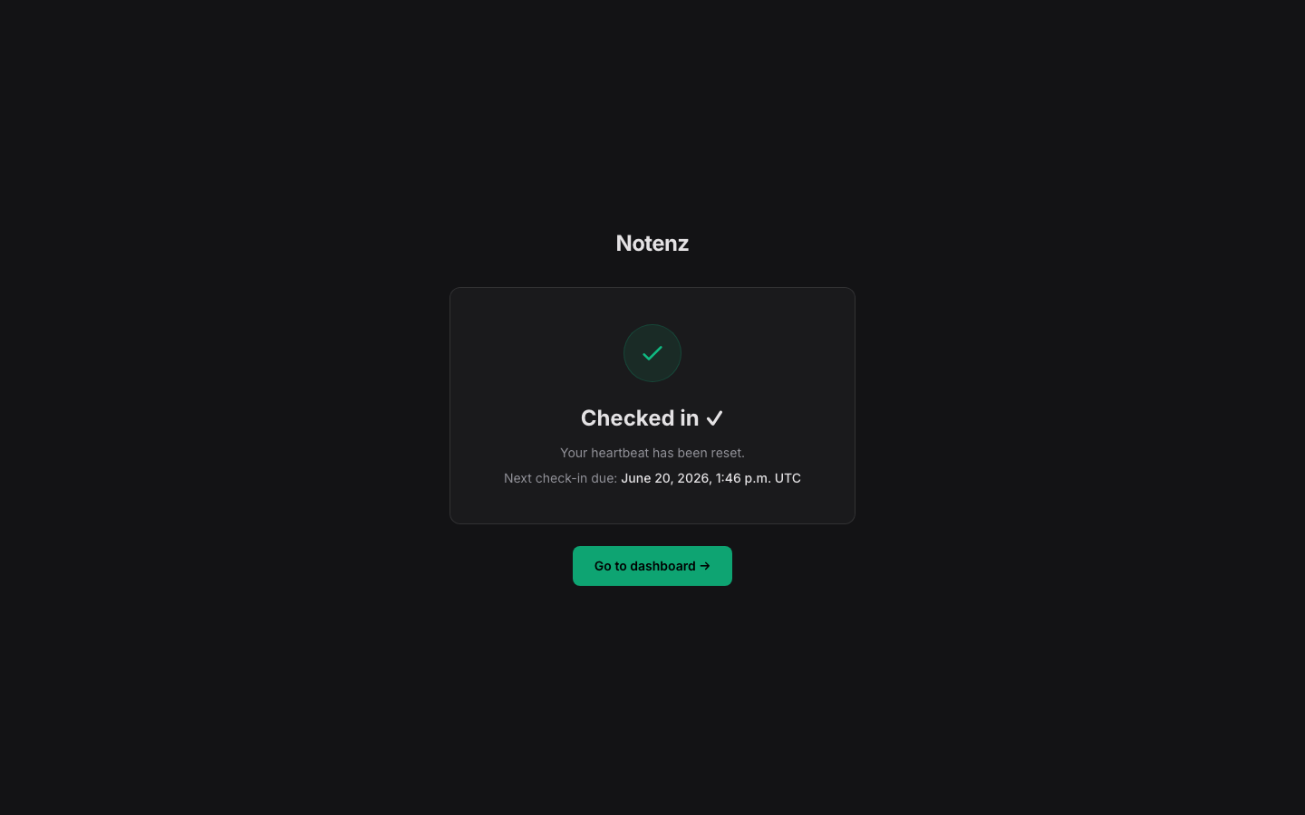 One-click check-in confirmation in Notenz